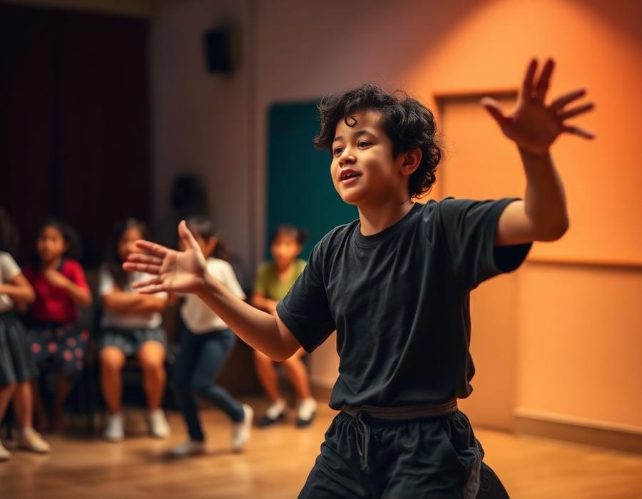 Momento de expressão cultural em ambiente escolar